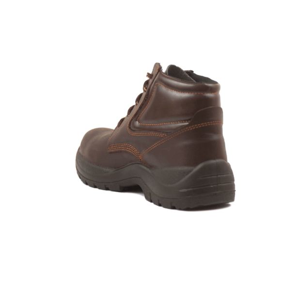NEW MENS SAFETY WORK BOOTS- IMPACT & SLIP RESISTANT, WATERPROOF | BROWN SIZE 9.5 - Picture 6 of 9
